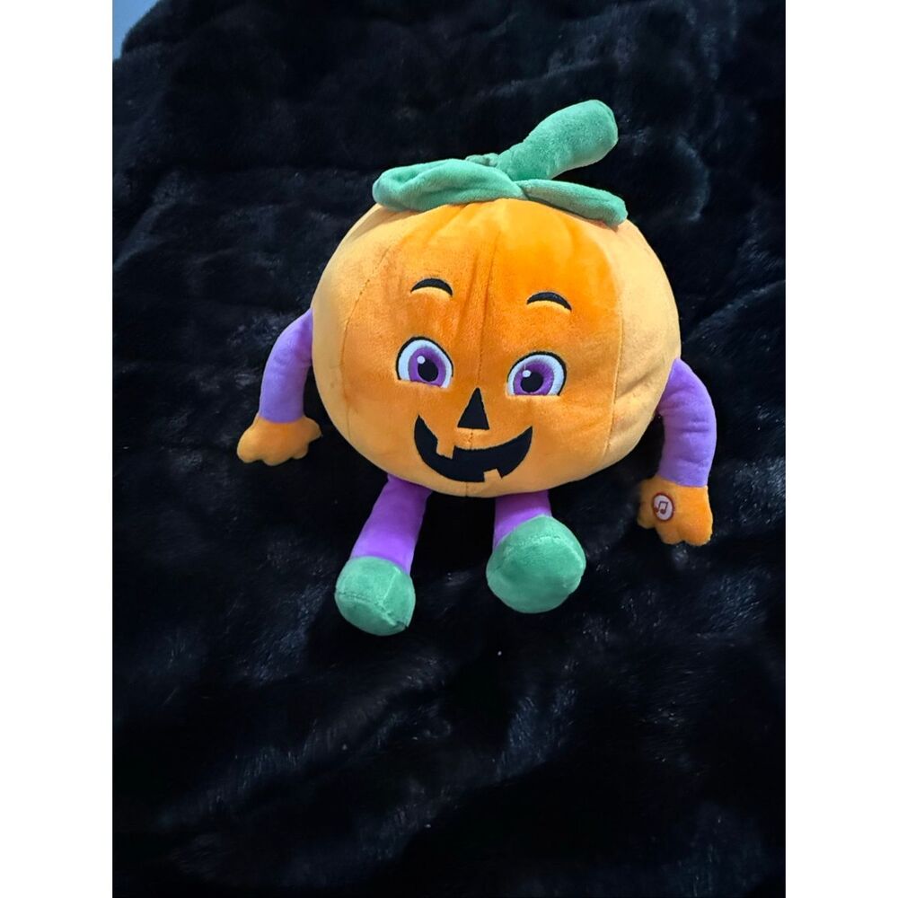 Talking Pumpkin Plush Jokes Hallmark Hanging Legs Arms Halloween 14”